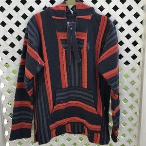 Black, Grey, and Coral Baja Hoodie